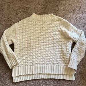 a new day Cream Textured Turtleneck Sweater